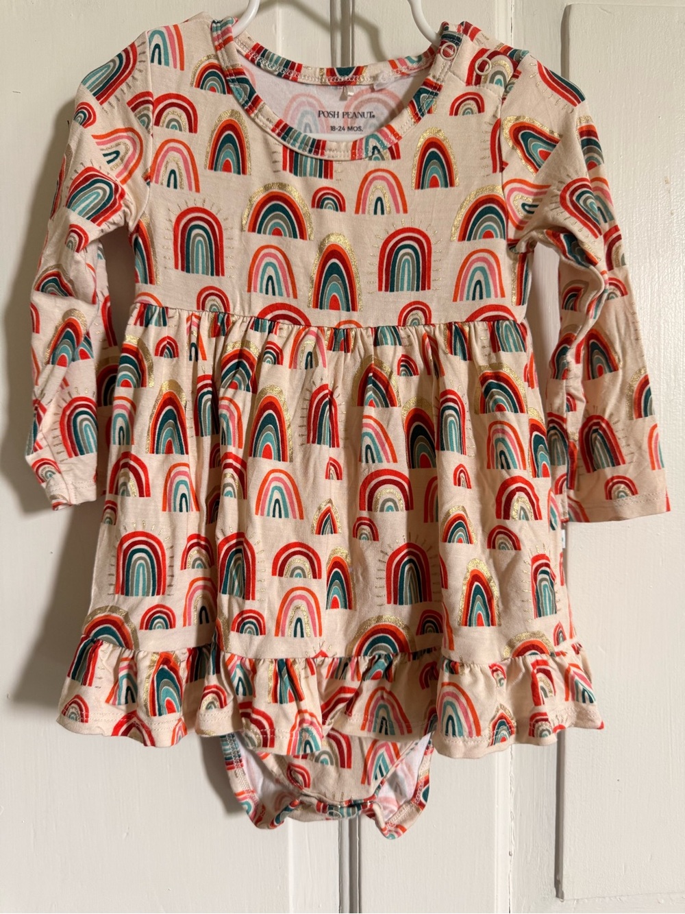 Posh Peanut Rainbow Dress with bodysuit